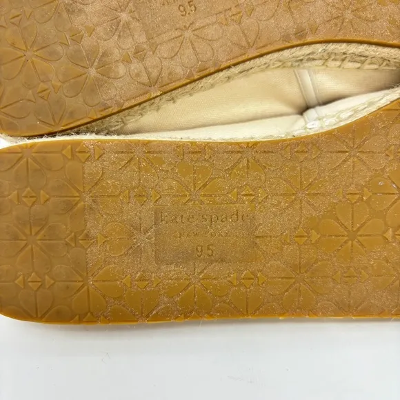 KATE SPADE Gramercy Cream Espadrille Canvas Slip On Sneaker 9.5