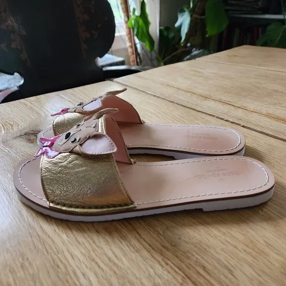 Kate Spade Isadore Chihuahua Dog Sandals Womens Size 7.5 RARE Y2K Slides Brown