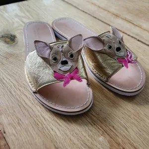 Kate Spade Isadore Chihuahua Dog Sandals Womens Size 7.5 RARE Y2K Slides Brown