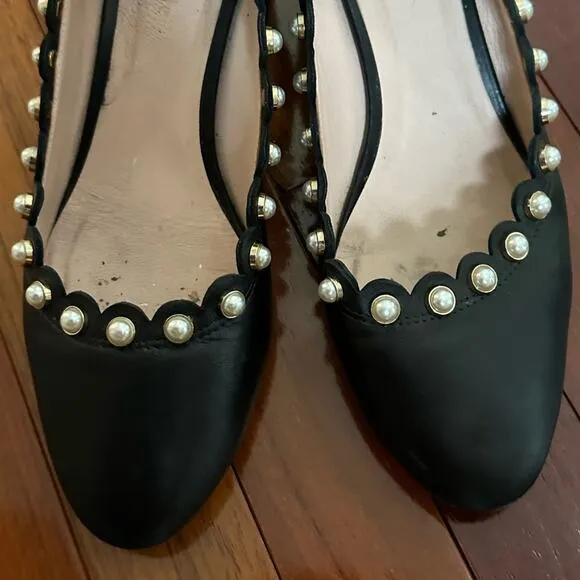 Kate Spade Maeve Black Pearl Studded Pumps Heels Regency Twee Feminine Princess