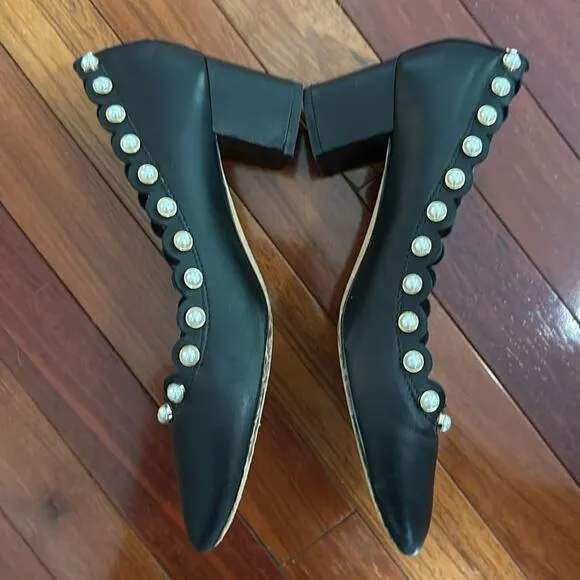 Kate Spade Maeve Black Pearl Studded Pumps Heels Regency Twee Feminine Princess