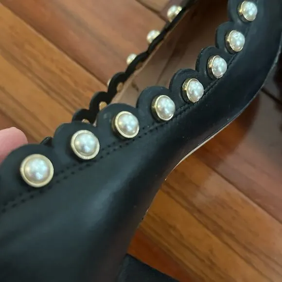 Kate Spade Maeve Black Pearl Studded Pumps Heels Regency Twee Feminine Princess