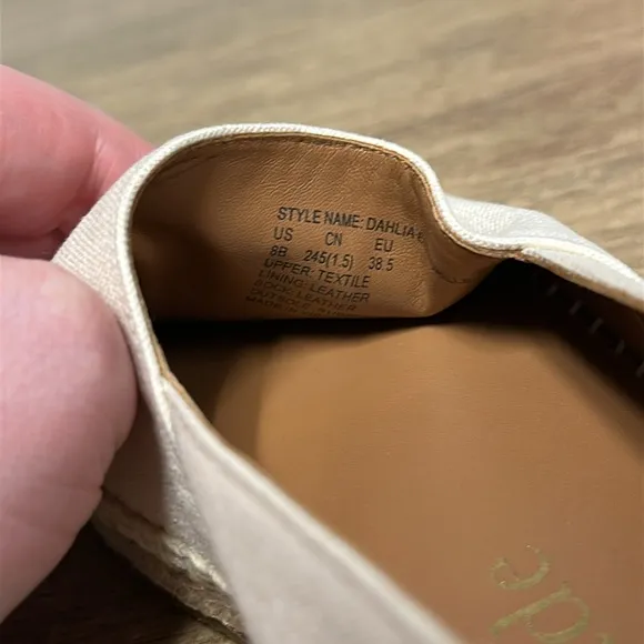 Kate spade nib espadrille dahlia mixed material cream canvas rhinestone flats