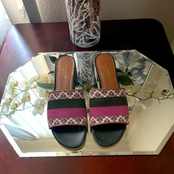 Kate Spade Sandals Signature Spade Flower Jacquard Boardwalk Slides
