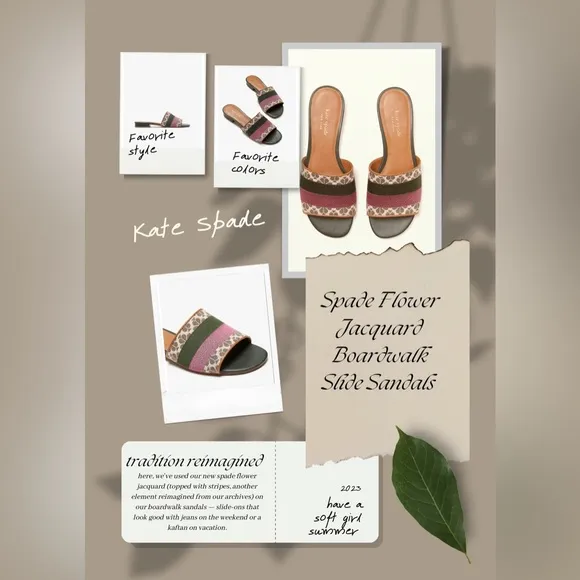 Kate Spade Sandals Signature Spade Flower Jacquard Boardwalk Slides