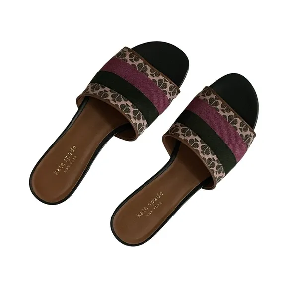 Kate Spade Sandals Signature Spade Flower Jacquard Boardwalk Slides