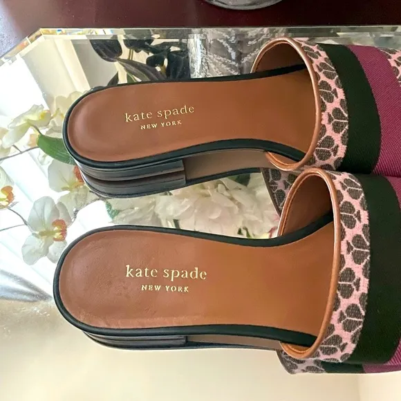 Kate Spade Sandals Signature Spade Flower Jacquard Boardwalk Slides