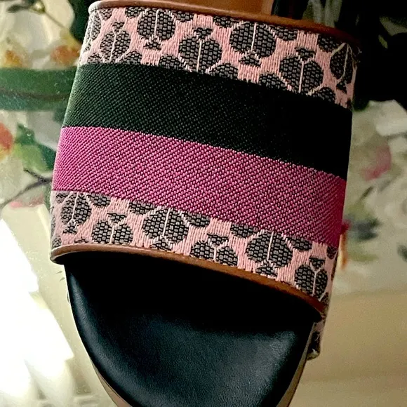 Kate Spade Sandals Signature Spade Flower Jacquard Boardwalk Slides