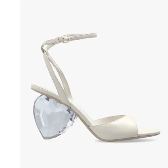 Kate Spade white Heels with Crystal Heel