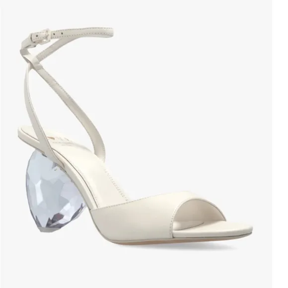 Kate Spade white Heels with Crystal Heel