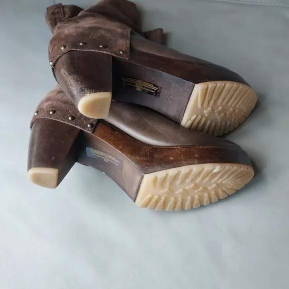 KDB Kelsie Dagger Brooklyn Platform suede leather Booties Sz-8.5