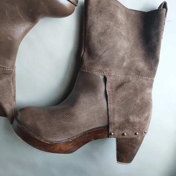 KDB Kelsie Dagger Brooklyn Platform suede leather Booties Sz-8.5