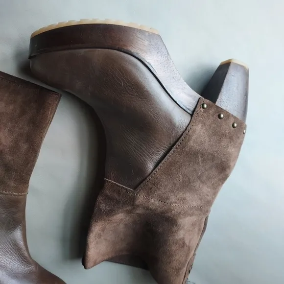 KDB Kelsie Dagger Brooklyn Platform suede leather Booties Sz-8.5