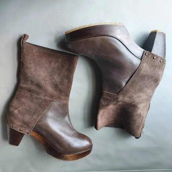 KDB Kelsie Dagger Brooklyn Platform suede leather Booties Sz-8.5