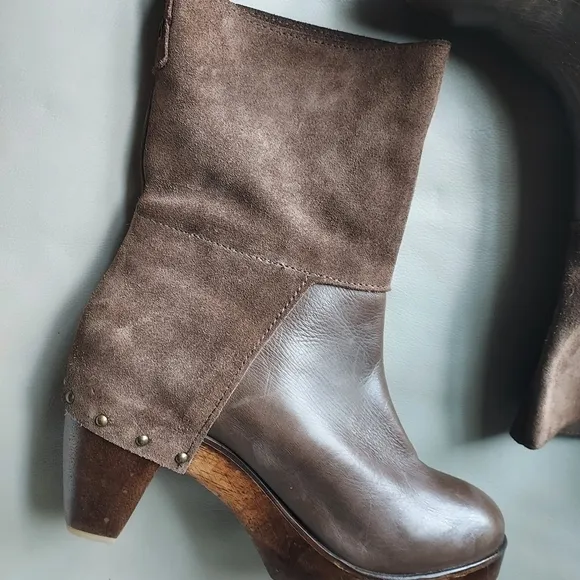 KDB Kelsie Dagger Brooklyn Platform suede leather Booties Sz-8.5