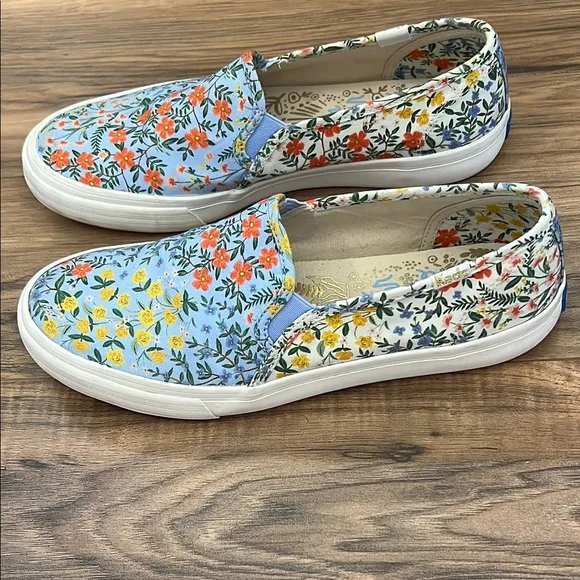 Keds Rifle Paper Co. Double Decker Wildwood Slip on Canvas Sneaker Size 8