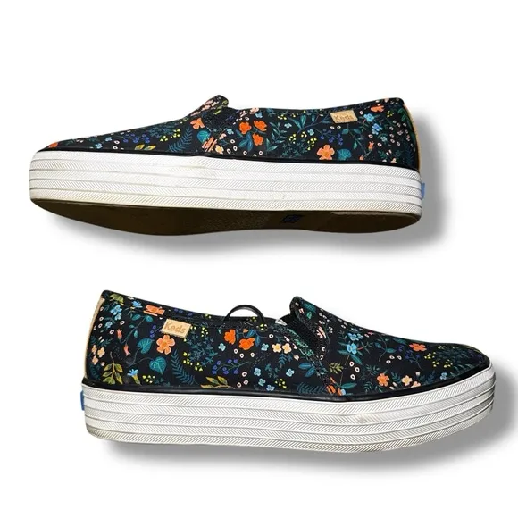 Keds X Rifle Paper Co. Triple Decker Slip-On Platform Floral 7.5