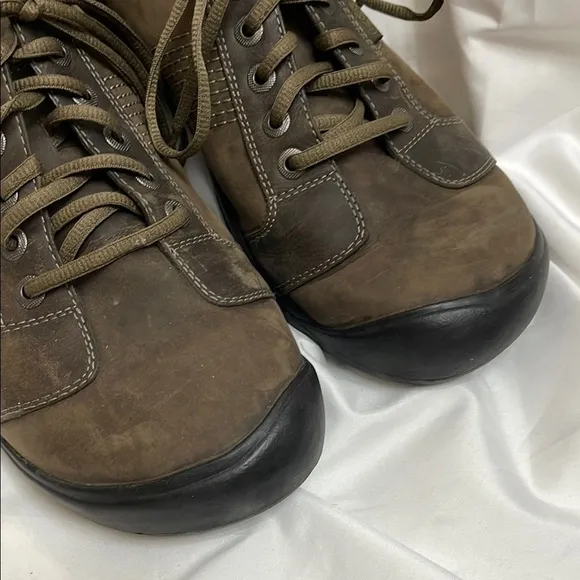Keen Comfortable Brown Leather Quality Oxfords w/ Supportive Rubber Soles, 12