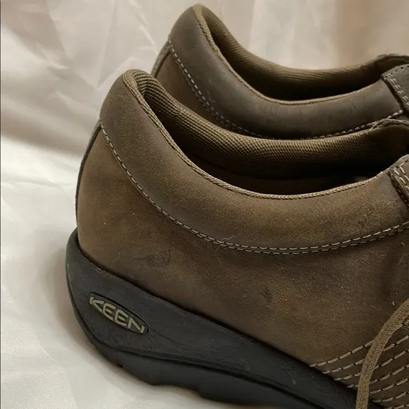 Keen Comfortable Brown Leather Quality Oxfords w/ Supportive Rubber Soles, 12