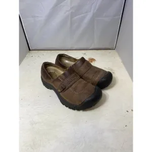 Keen Kaci Shoes Womens 6.5 Clog Mule Slip On Comfort Brown Leather Stitched