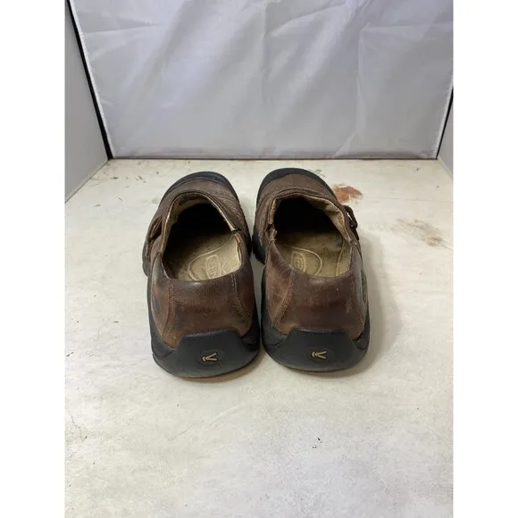 Keen Kaci Shoes Womens 6.5 Clog Mule Slip On Comfort Brown Leather Stitched