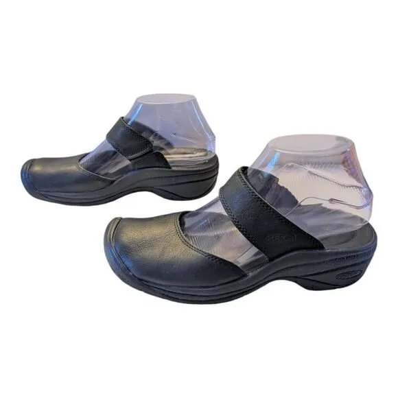 Keen Saratoga Mary Jane Mules Women's Size 6.5 1011506 Black Clogs Slip-ons