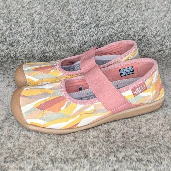 Keen Sienna Canvas Mary Jane Slip On Flat Brick Dust Women's 7