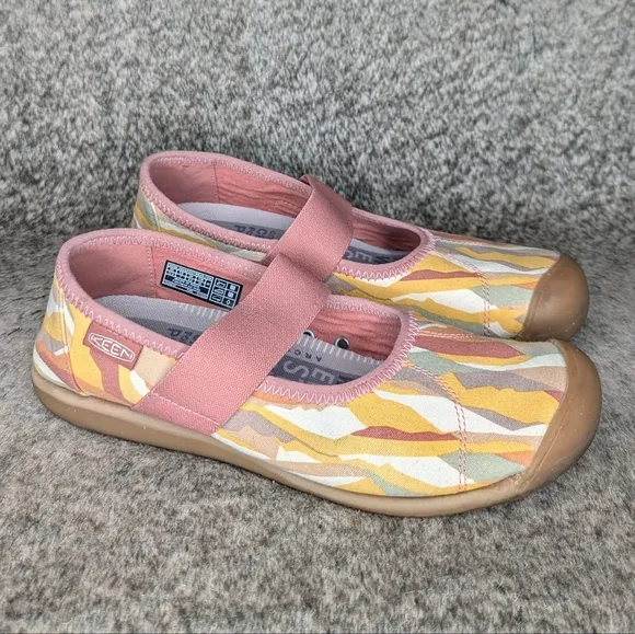 Keen Sienna Canvas Mary Jane Slip On Flat Brick Dust Women's 7