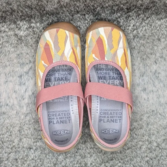 Keen Sienna Canvas Mary Jane Slip On Flat Brick Dust Women's 7