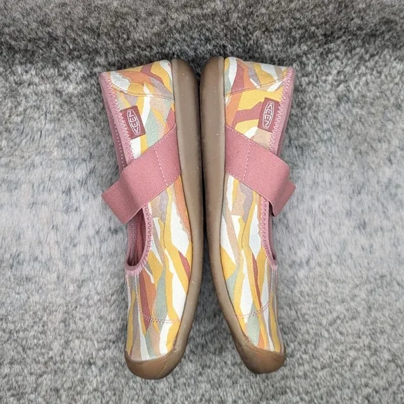Keen Sienna Canvas Mary Jane Slip On Flat Brick Dust Women's 7