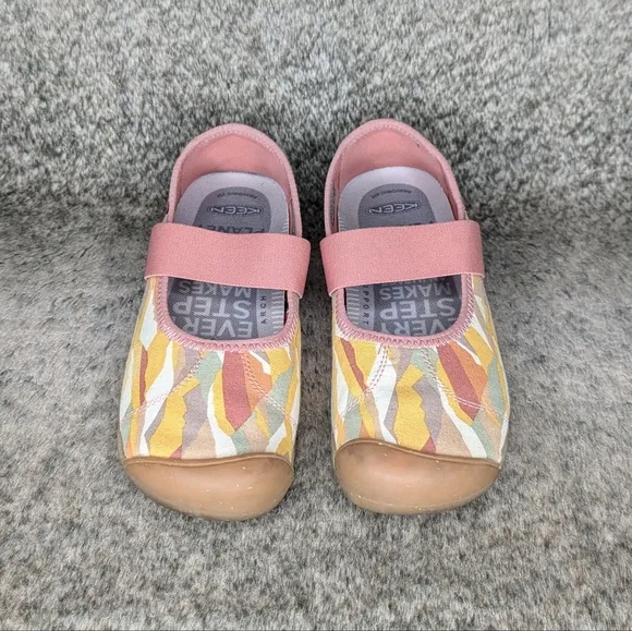 Keen Sienna Canvas Mary Jane Slip On Flat Brick Dust Women's 7