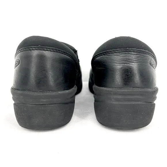 KEEN Utility Women's Kanteen Black Leather Waterproof Slip Resistant Work Clog 8