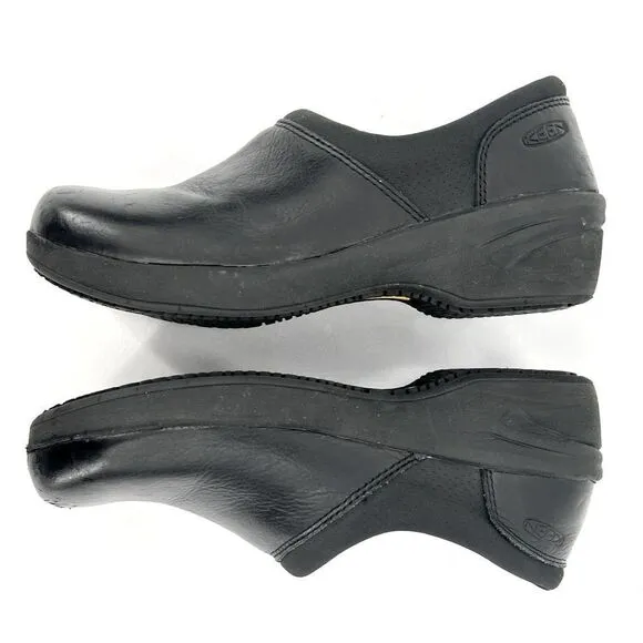 KEEN Utility Women's Kanteen Black Leather Waterproof Slip Resistant Work Clog 8