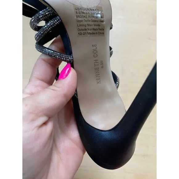 KENNETH Cole New York BNWT &quot;Brooke 95&quot; twist slip on heel NEW rhinestones