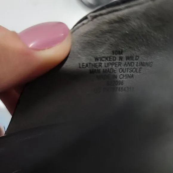Kenneth Cole New York Wicked N Wild Black Peep Toe Leather Heels Size 10