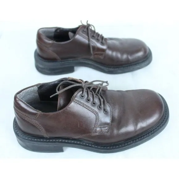 Kenneth Cole Reaction Brown Lace Up Leather Oxfords Dress Shoes Size 8 Italy