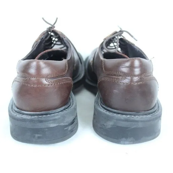 Kenneth Cole Reaction Brown Lace Up Leather Oxfords Dress Shoes Size 8 Italy
