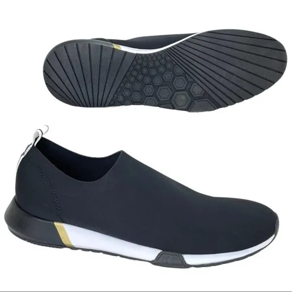 Kenneth Cole Santell Black Neoprene Slip On Sneakers Size 9.5M
