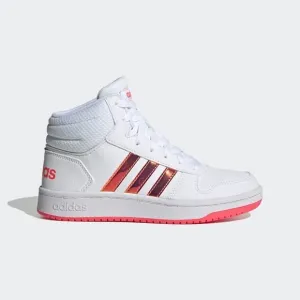 KID'S Adidas Hoops Mid 2.0 High Top Youth White Sneakers Casual Shoes FW7610