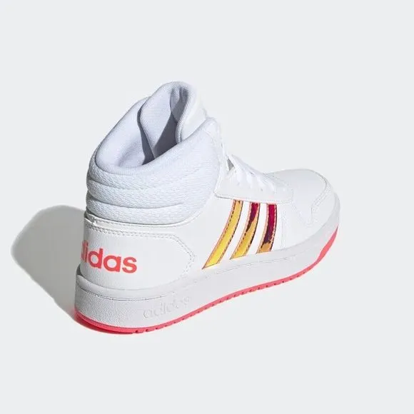 KID'S Adidas Hoops Mid 2.0 High Top Youth White Sneakers Casual Shoes FW7610