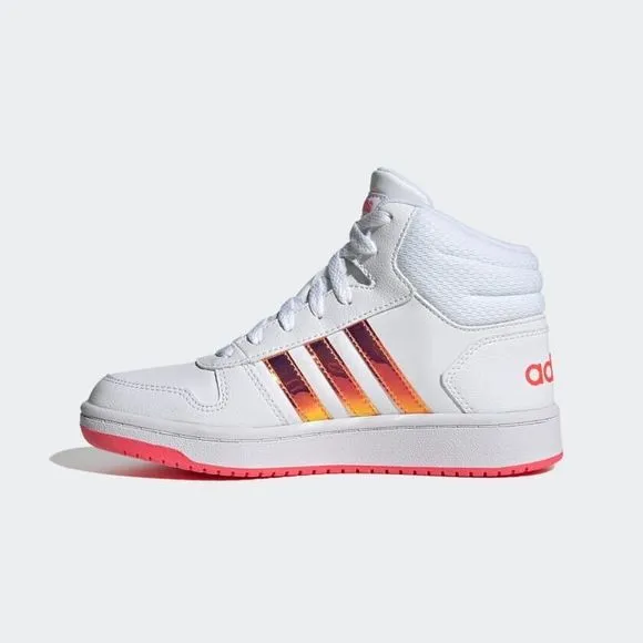 KID'S Adidas Hoops Mid 2.0 High Top Youth White Sneakers Casual Shoes FW7610