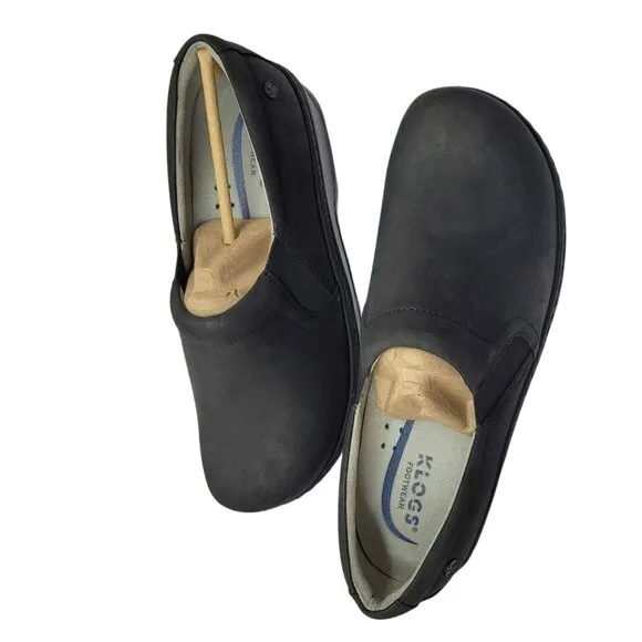 Klogs Naples Women's Size 11 Wide Width Black Oiled Leather Soft Toe Non-Slip