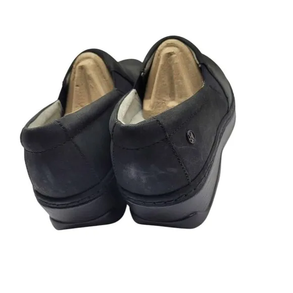 Klogs Naples Women's Size 11 Wide Width Black Oiled Leather Soft Toe Non-Slip
