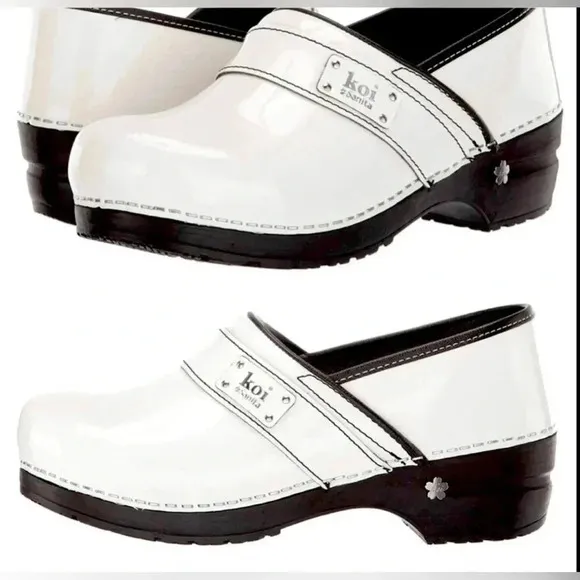 Koi by Sanita Lindsey Patent Leather Clogs, Arch Support, APMA-Approved …