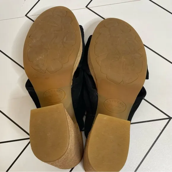 Kork Ease | Haya Knotted Suede Heels Chunky Block Heel Black Size 10