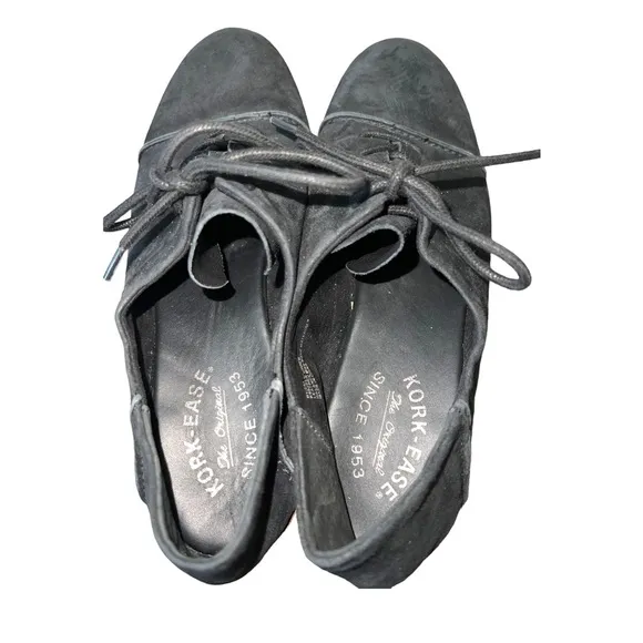 Kork-Ease Tillery black Suede Lace Up Oxfords