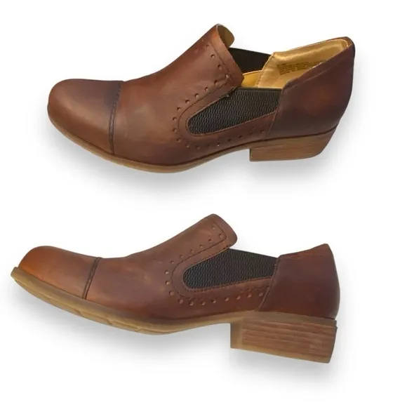 Korks Chestnut Leather Gertrude Double Gore Slip-on Low Bootie
