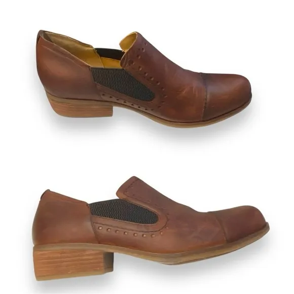 Korks Chestnut Leather Gertrude Double Gore Slip-on Low Bootie