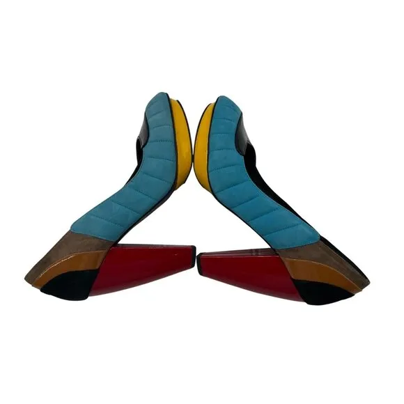 Kron By KronKron Multicolor Patchwork Peep-Toev  Heels Womens Size 38 US 8