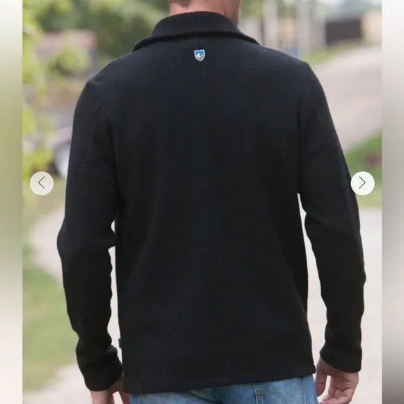 Kuhl Black Spy Merino Wool Sweater Jacket